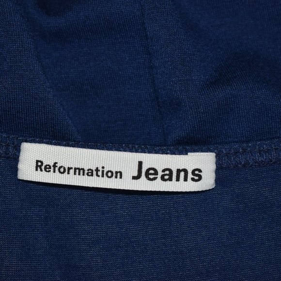 Reformation Fit & Flare Tie Front Jersey Midi Dres - Picture 7 of 10